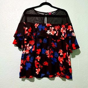 Vince Camuto vibrant flora blouse